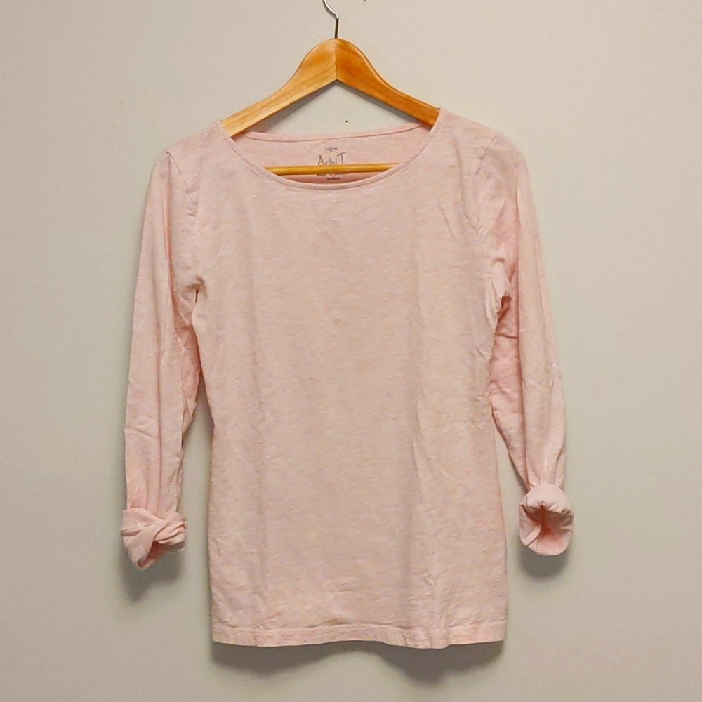 J. Crew Boat Neck Artist T - Pink